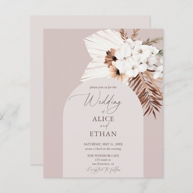 Budget Boho Dried Palm Blätter Hochzeit (Vorne/Hinten)