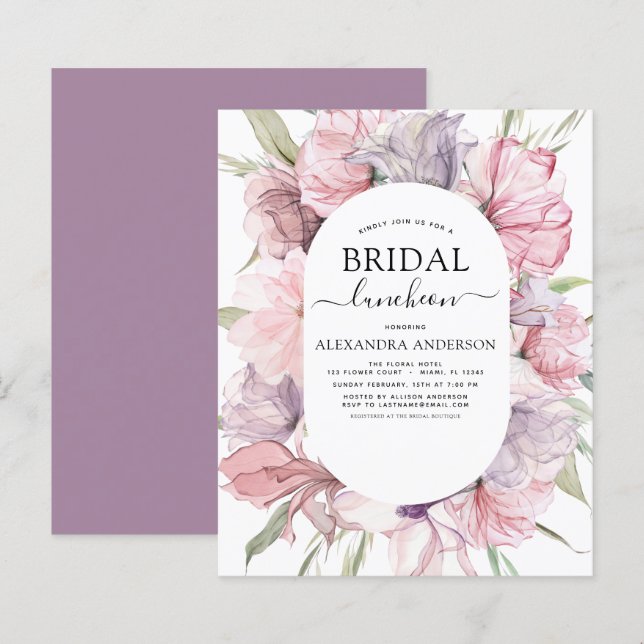 Budget Boho Dusty Lila Brautparty Luncheon (Vorne/Hinten)