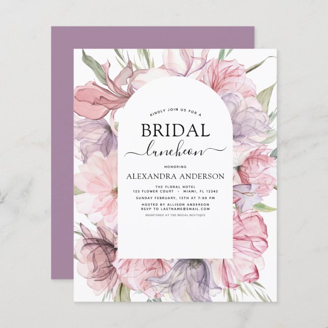 Budget Boho Dusty Lila Brautparty Luncheon (Vorne/Hinten)