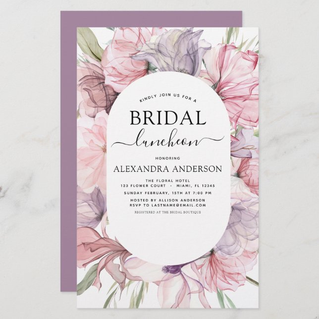 Budget Boho Dusty Lila Brautparty Luncheon (Vorne/Hinten)