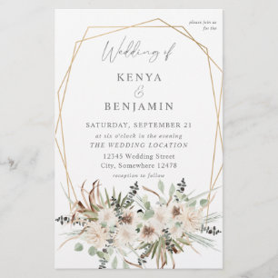 Budget Boho Eukalyptus & Beige Floral Wedding 2 MD Flyer