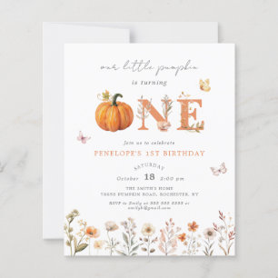 Budget Boho Fall Pumpkin Wildblume 1. Geburtstag