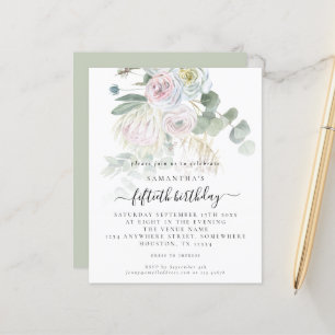 Budget Boho Floral Eukalyptus 50. Geburtstag Einla