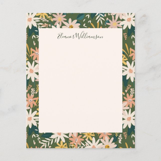 Budget Boho Floral Green Baby Dusche Vielen Dank (Vorderseite)