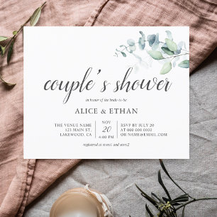 Budget Boho Greenery Eucalyptus Couples Dusche