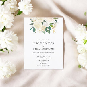Budget Boho Greenery neutrale Blume Hochzeit Einladungspostkarte