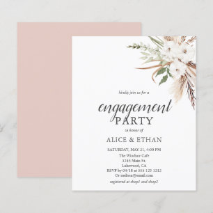 Budget Boho Greenery Pampa Grass Engagement Partei