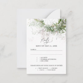Budget Boho Greenery Wedding RSVP Mitteilungskarte
