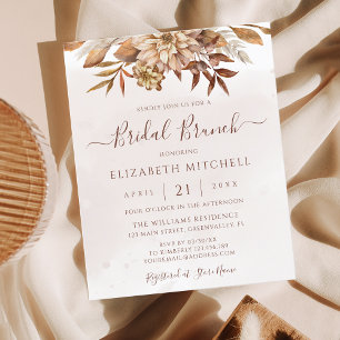 Budget Boho Herbst Floral Braut Brunch Einladung