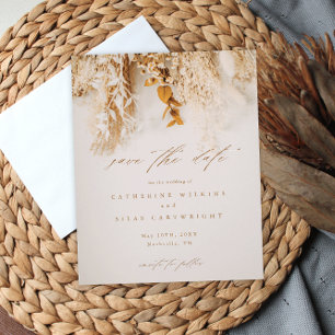 Budget Boho Herbstblumen Hochzeit Save the Date Flyer