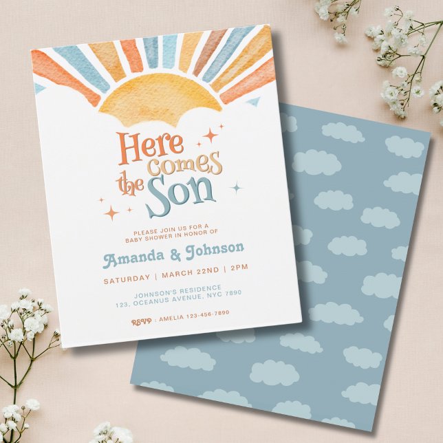 Budget Boho Hier kommt der Sohn Baby Shower (Von Creator hochgeladen)