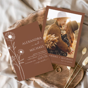 Budget Boho Moderne Blumenhochzeiten Einladungen