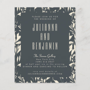 Budget Boho Moderne Schwarze Hand Drawn Floral Wed