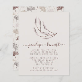 Budget Boho Nature Neutral Botanic Wedding Einladu