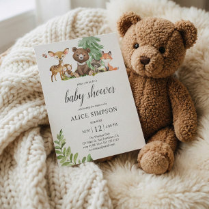 Budget Boho Niedlicher Tiere Woodland Baby Showdus Einladungspostkarte