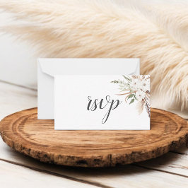 Budget Boho Pampa Grass Greenerity Wedding RSVP Mitteilungskarte