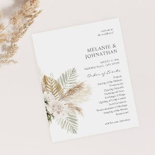 Budget Boho Pampas Gras Blumen Hochzeitszeremonie Flyer