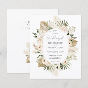 Budget Boho Pampas Grass & Beige Blumenhochzeit