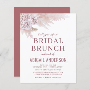 Budget Boho Pampas Grass Bridal Brunch Einladung