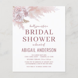 Budget Boho Pampas Grass Bridal Dusche Einladung