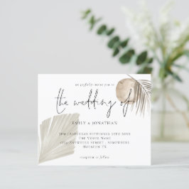 Budget Boho Pampas Grass Cream Wedding Einladung