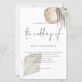 Budget Boho Pampas Grass Script Einladung