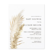 Budget Boho Pampas Kinderdusche Einladung