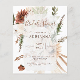 Budget Boho Pampas Wedding Brautparty Einladung