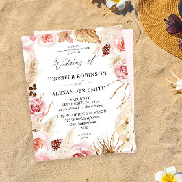 Budget Boho Pink & Beige Pampas Hochzeit