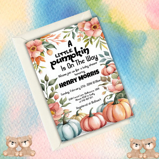 Budget Boho Pumpkin Baby Dusche Einladung