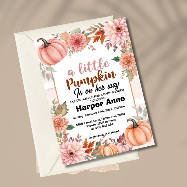 Budget Boho Pumpkin Girl Babydusche Einladung (Von Creator hochgeladen)