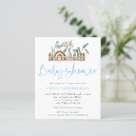 Budget Boho Shelf Toys Boy Baby Shower Einladung