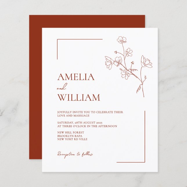 BUDGET Boho Sienna Terracotta Blumenzwiese (Vorne/Hinten)