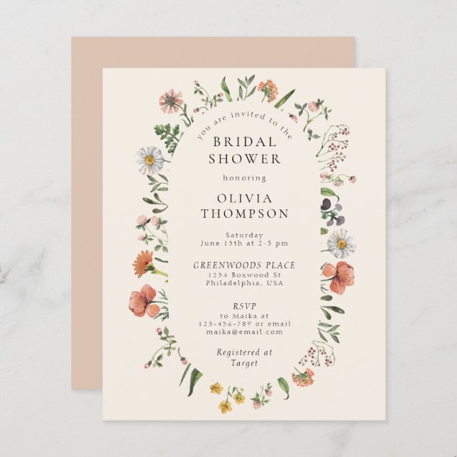 Budget Boho Summer Wildblume Arch Brautparty (Vorne/Hinten)