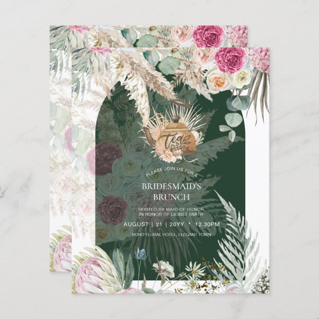 BUDGET Boho TEA PARTY Pampas Grass Brautparty (Vorne/Hinten)