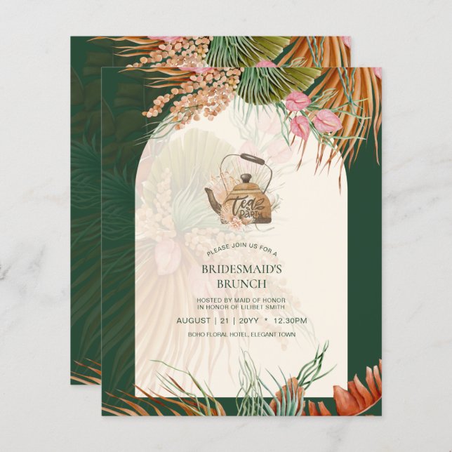 BUDGET Boho TEA PARTY Pampas Grass Brautparty (Vorne/Hinten)