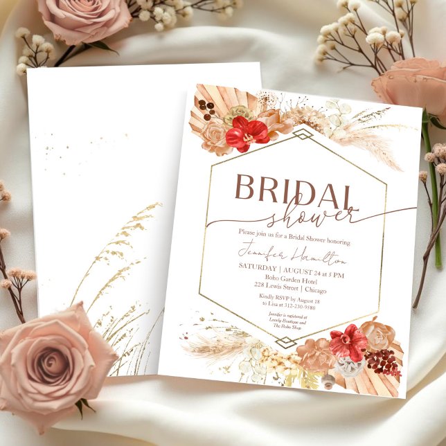 Budget Boho Terracotta Bridal Dusche Einladung (Von Creator hochgeladen)