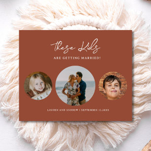 Budget Boho Terracotta Foto Hochzeit speichern das Flyer