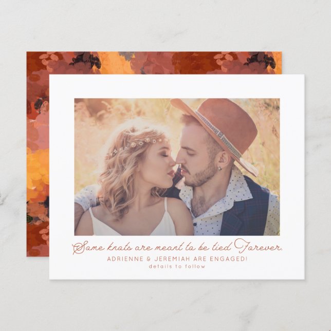 Budget Boho Terracotta Foto Verlobung (Vorne/Hinten)