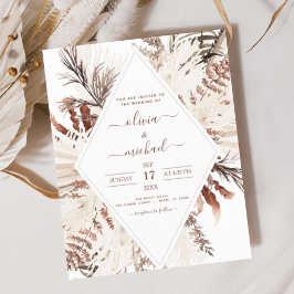 Budget Boho Terracotta Pampas Grass Beige Hochzeit