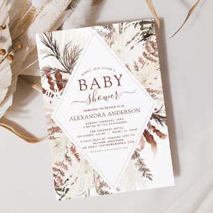Budget Boho Terrakotta-Pampasgras-Baby Shower Fl Flyer