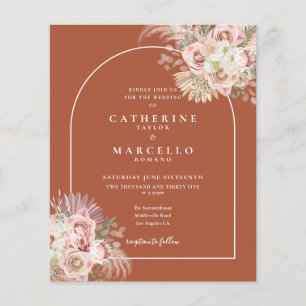 Budget Boho Terrakotta-Pampasgras-Hochzeit 