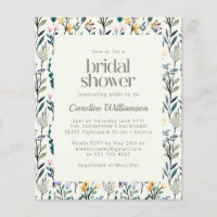 Budget Boho Watercolor Wildblume Brautparty