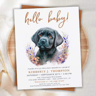 Budget Boho Welppy Dog Terracotta Baby Shower Invi