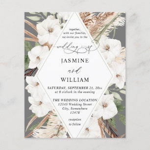 Budget Boho White Floral Summer Hochzeit im Herbst Flyer