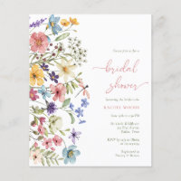 Budget Boho Wildblume Bridal Dusche Einladung