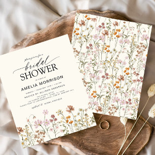 Budget Boho Wildblume Bridal Dusche Einladung