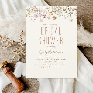 Budget Boho Wildblume Bridal Dusche Einladung
