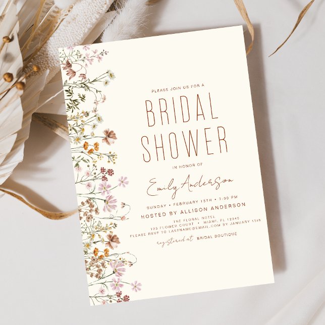 Budget Boho Wildblume Bridal Dusche Einladung Flyer (Von Creator hochgeladen)