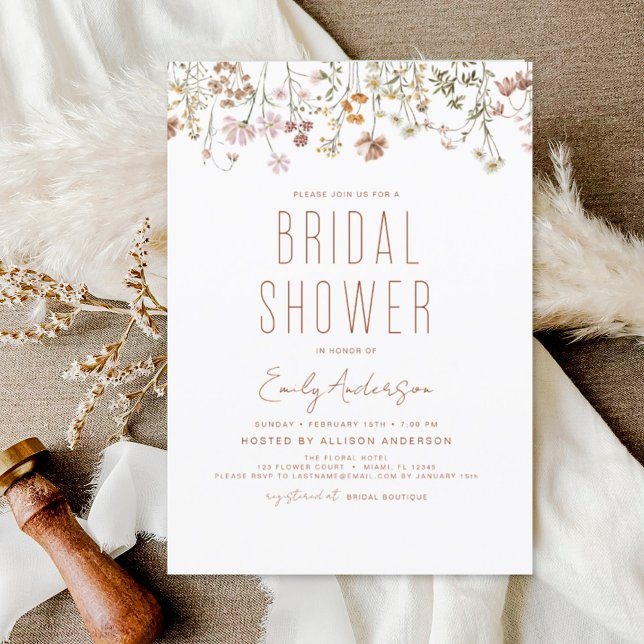 Budget Boho Wildblume Bridal Dusche Einladung Flyer (Von Creator hochgeladen)